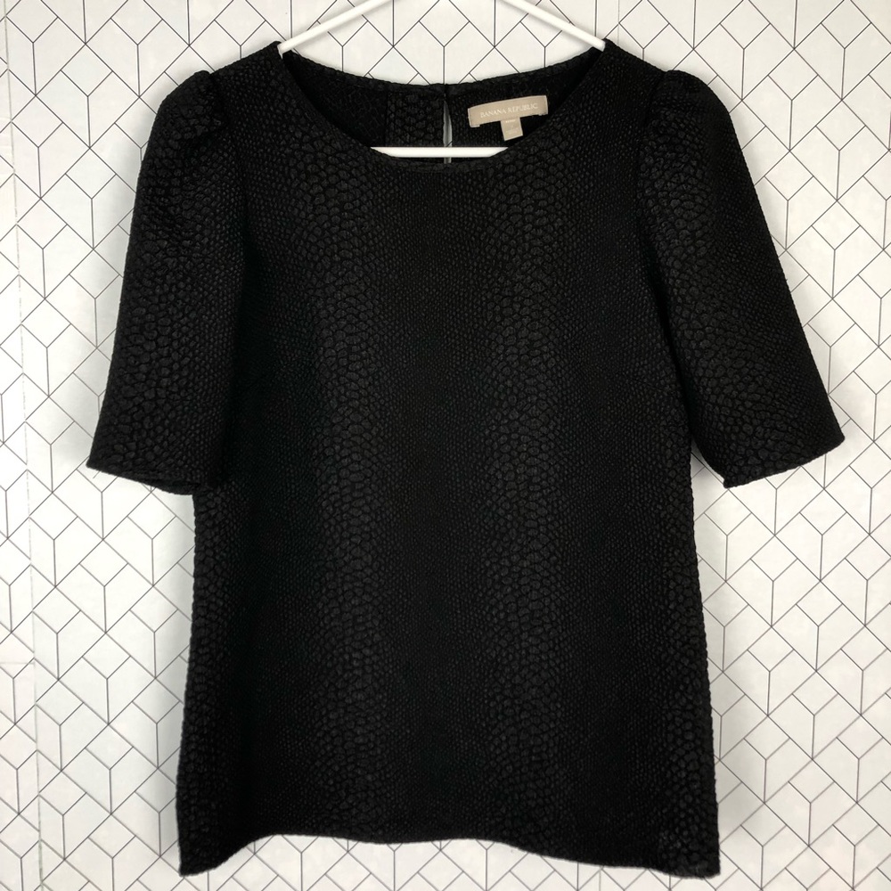 Banana Republic Puff Sleeve Textured Top